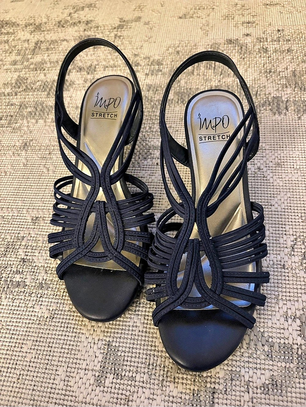 Impo Navy Blue Strappy Heels – Size 9W